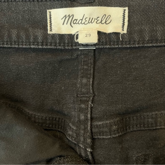 Madewell Hi-Lo Black Raw Hew Denim Skirt Size 29 - Picture 5 of 10